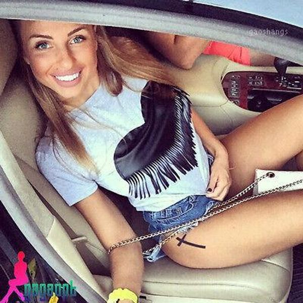 

wholesale- fashion heart tassel women european t shirt summer 2021 punk rock graphic tees designer clothing1, White