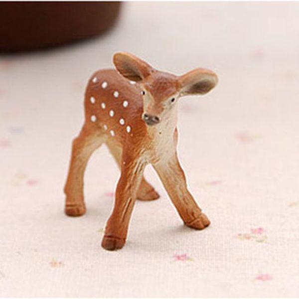 

decorative objects & figurines zocdou 1 piece lively deer cute model small statue figurine crafts figure ornament miniatures diy