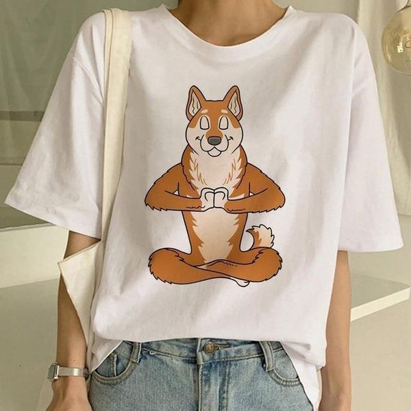 

kawaii dogs printed women tshirts cute animal printed shirts large size female graphic t-shirts harajuku cartoon tee tshirt, White
