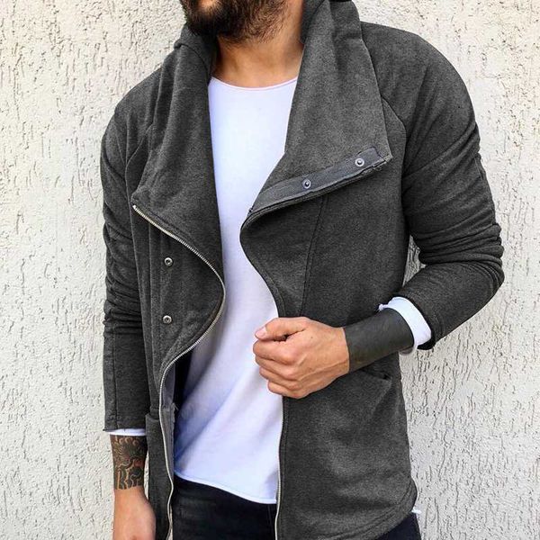 

men's jackets est irregular men solid warm casual long sleeve outerwear street hip hop punk gothic streetwear clothing, Black;brown