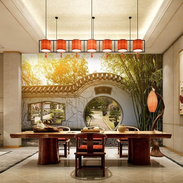 

wallpapers 3d chinese classical suzhou garden mural living room hui style nostalgic building background wall el box teahouse wallpaper