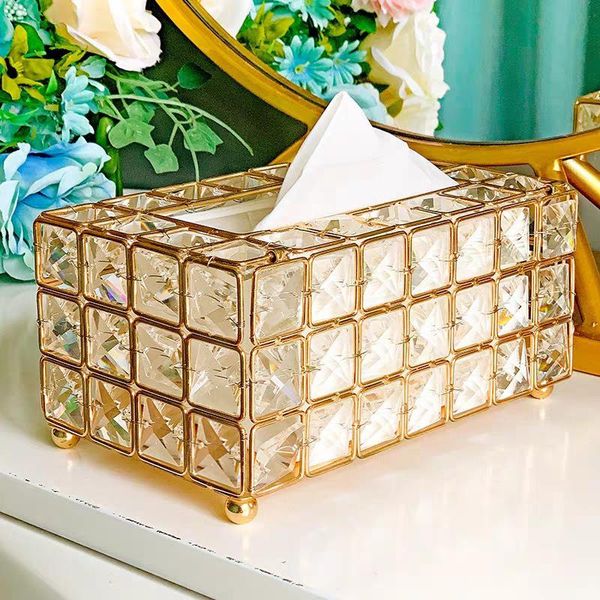 

rhinestone tissue box paper rack office table accessories facial case holder napkin tray for home l car