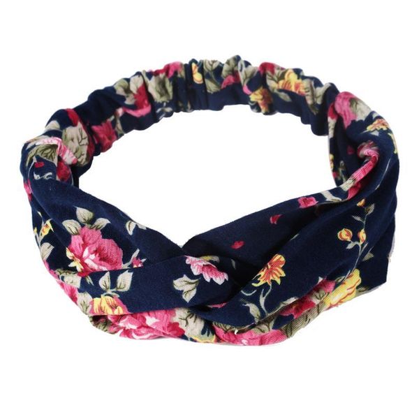 

vintage floral printed stretch hair band women cross knotted wide headband sport yoga hairband multicolor hair accessori jllwvl