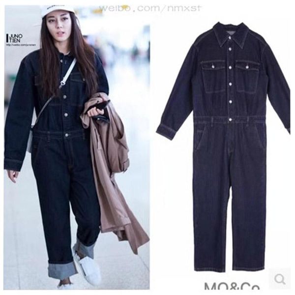 

women's jumpsuits & rompers denim overalls women jumpsuit romper long sleeve casual overall playsuit with pocket for, Black;white