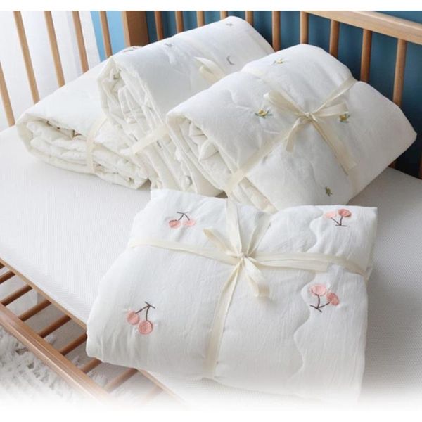 

bedding sets korean cherry embroidery cotton baby bed quilt kids infant cot crib quilts for blanket lightweight comforter