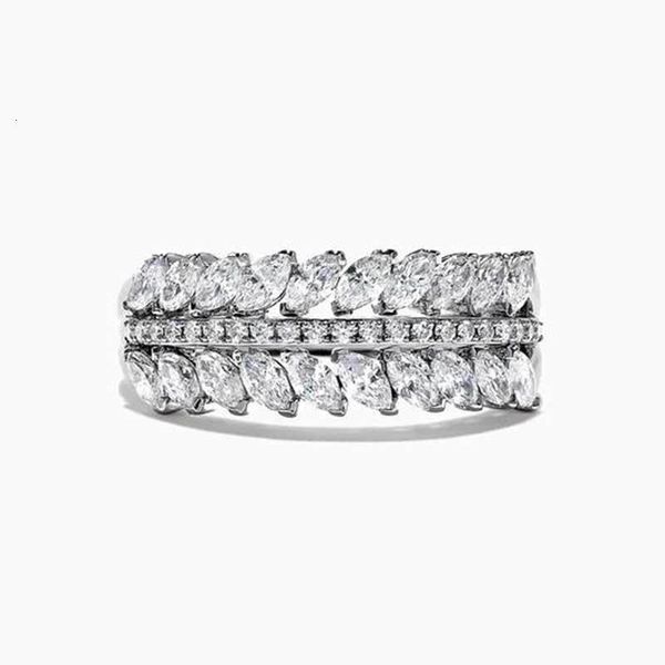 

mens and womens ring double row zircon full diamond copper silver plated luxury lady's headpiece, Golden;silver