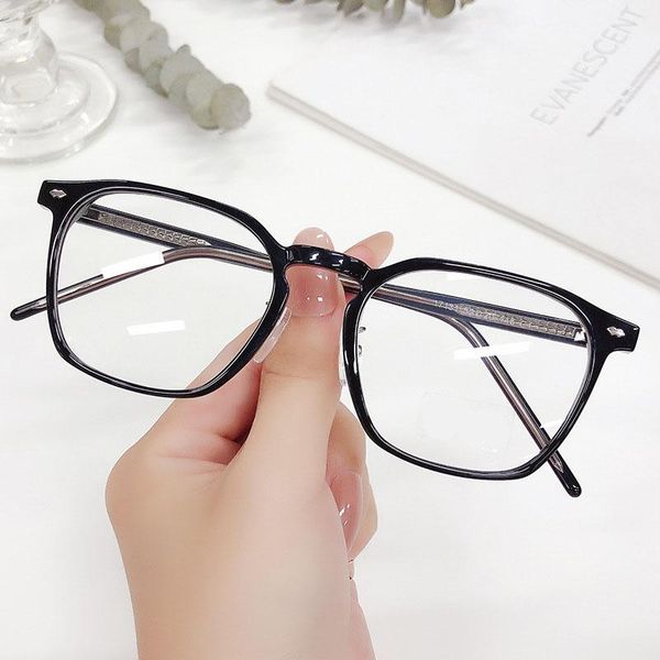 

fashion sunglasses frames anti blue light glasses women vintage computer gafas men eyeglasses optical glass plain lunettes de sol frame gami, Black