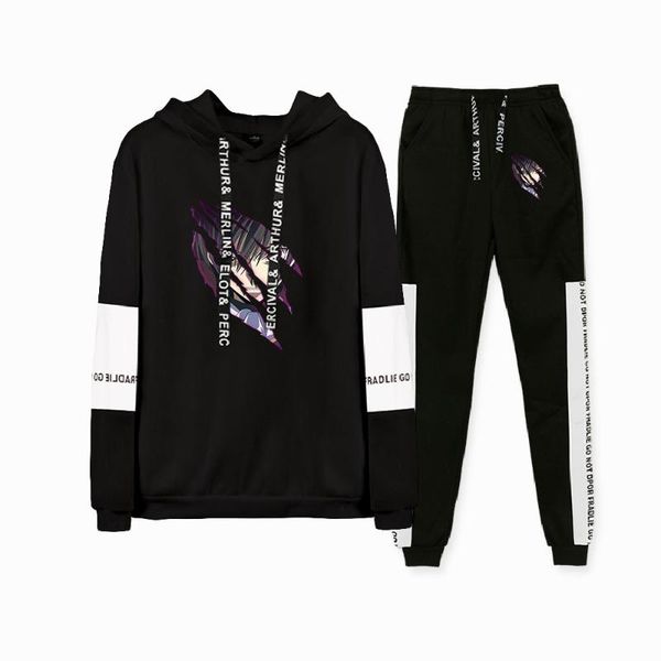 

men's hoodies & sweatshirts code geass 2021 two piece set women/men long sleeve hoodies+long pants kawaii hoodie japan clothes, Black