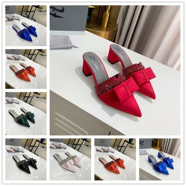 

[with box]selling fashion shoes rhinestone sandals bows toe shoes inner sheepskin pointed flat shoes summer women's slippers size o0an#, Black