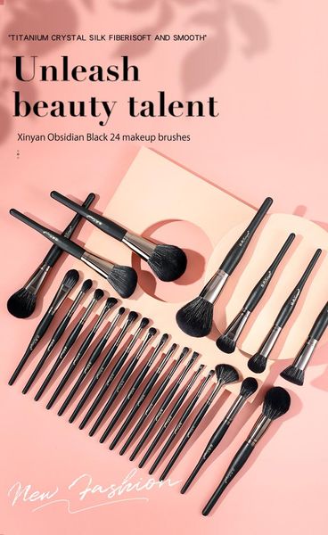 

makeup brushes fashion 24 pieces obsidian luxury brush set eye shadow blush loose powder full beauty tools