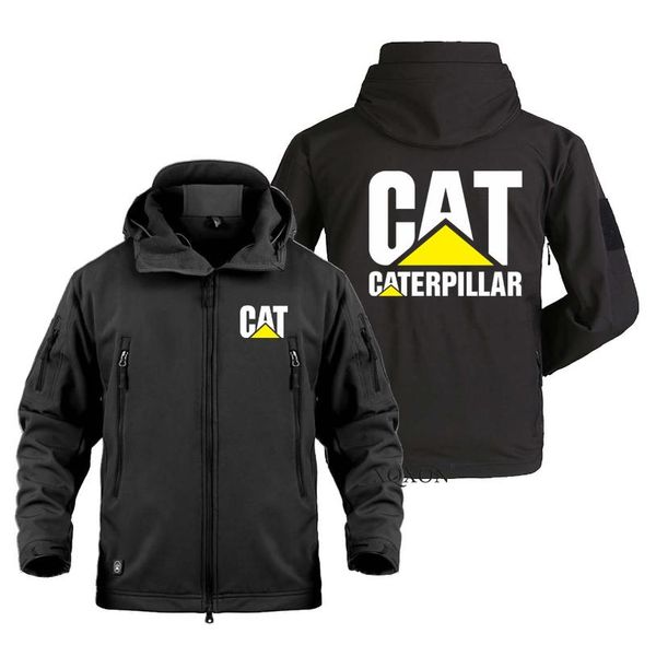 

men's jackets 2022 zipper hooded military outdoor waterproof softshell jacket cat mens clothing trip adventure travel coat men w41, Black;brown