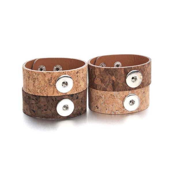 

4 colors retro leather snap bracelet vintage metal leather bracelet fit 18mm snap button bracelet for men jllrur, Golden;silver