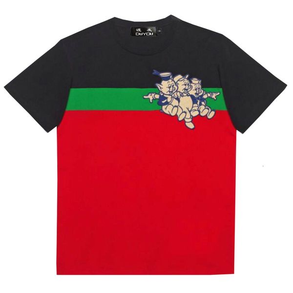 

2021 new mens designer t shirts striped embroidery animal short sleeve tshirts summer hip hop 100% cotton tees streetwear lrs5, White;black
