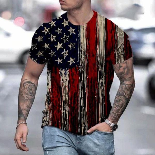 

men's t-shirts 2021 summer american flag mens 3d printed crew neck tees casual t-shirt sport muscle streetwear clothing man's tsh, White;black