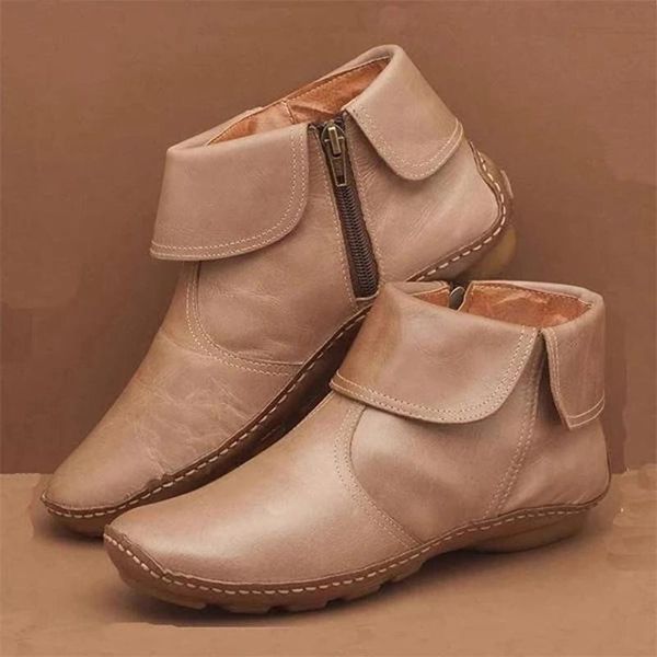 

boots england style women's retro ankle winter classic leather casual rome short boot fashion female low heel shoes western, Black