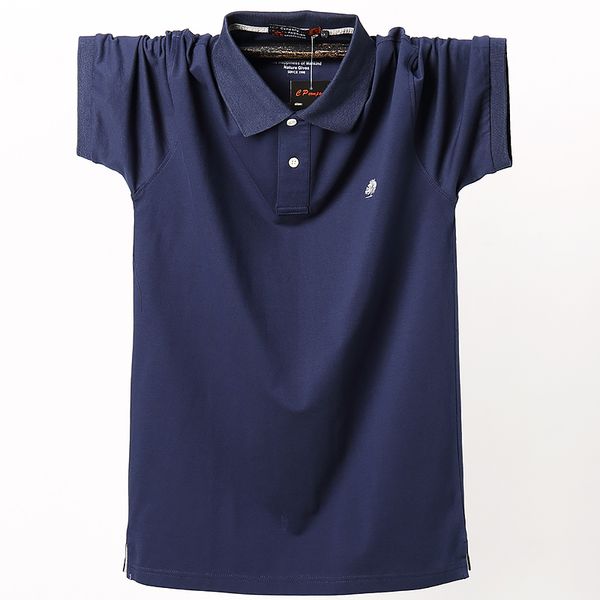 

2021 new summer men business big size casual male short sleeve breathable soild pique cotton polo shirt 5xl qjr8, White;black