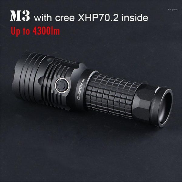 

flashlights torches most powerfull led convoy m3 with cree xhp70.2 4300lm lanterna 26650 torch work flash light hunting camp lantern1