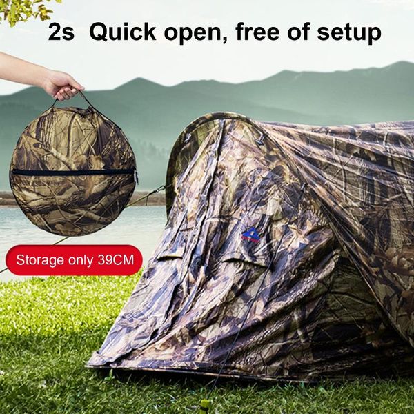 

automatic open camping tent teepee 1 person single tent backpacking awnings shelter camouflage for outdoor beach tents