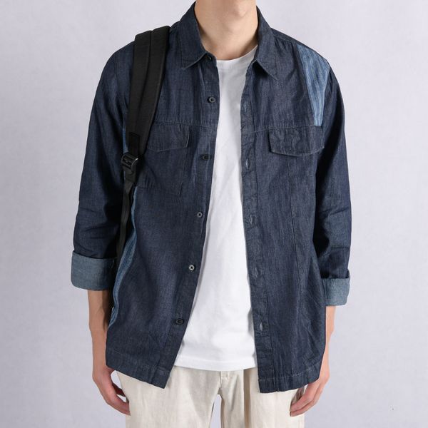 

2021 new spring and autumn men's cotton denim long sleeve comfortable loose caual trendy shirts for fashion shirt men chemise dl7v, White;black