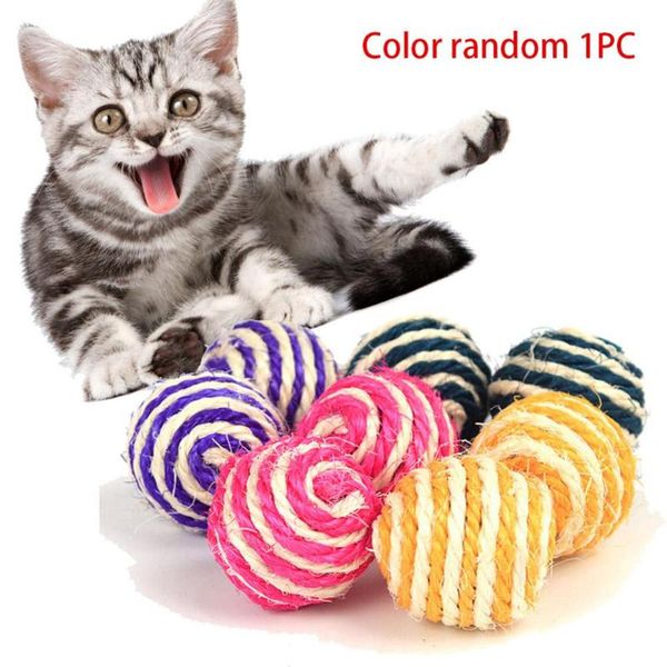 

cat toys sisal ball scratching balls rope wear resistant pet toy random color