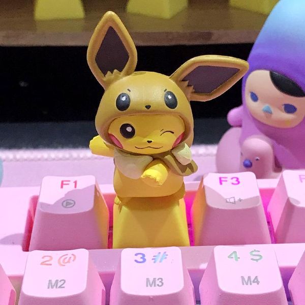 

keyboards anime cartoon character personality three-dimensional pink girl cute esc key mechanical keyboard keycaps