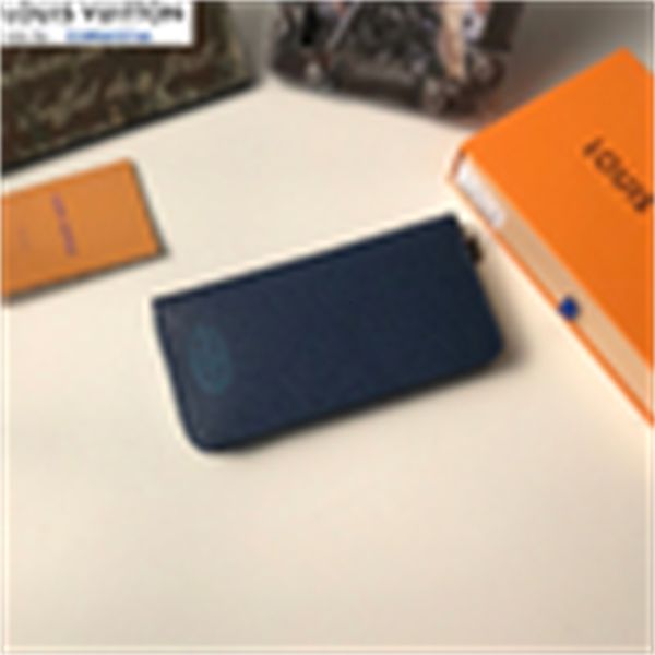 

purse brand designer luxury m63095 new cross wallets pattern wallet in dark blue men compact real leather long wallet chain clutches evening, Red;black