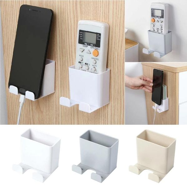 cell phone mounts & holders wall holder tv remote controller mounted storage rack smartphone hanging charging bracket multi-purpose stand ha