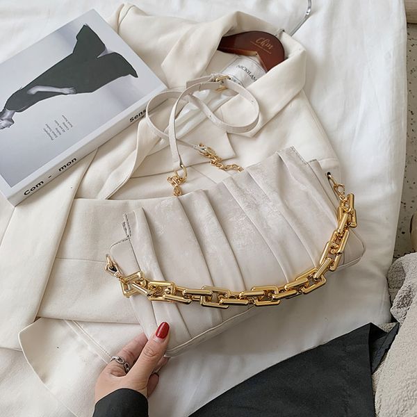 

velvet folds design small pu leather crossbody bags for women 2020 trend bag chain shoulder handbags female travel branded bag c0228