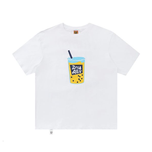 

2021 new pearl milk tea printing human made t shirt men women tees t-shirt harajuku oversized ns52, White