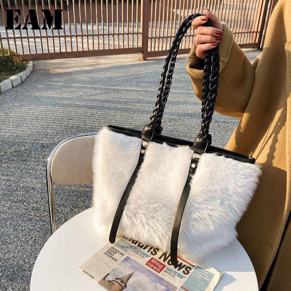 

evening bags [eam] women elegant furry twist strap large capacity personality all-match crossbody shoulder bag fashion tide 2021 18a3784