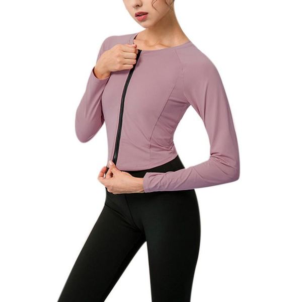 

women zipper long sleeve sports running training workout clothes quick-drying stretch tight 2021, Black;blue