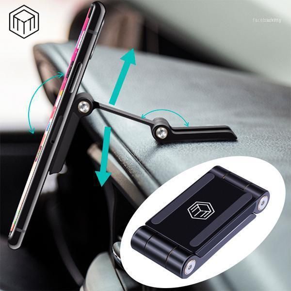 

metal magnetic double damping adjustable folding car phone holder11