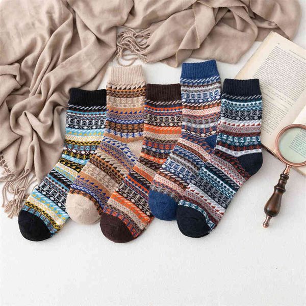 

socks 21 thickened warm women's rabbit wool thick thread serrated, Black;white
