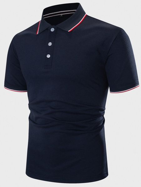 

men contrast trim polo shirt n6uq#, White;black
