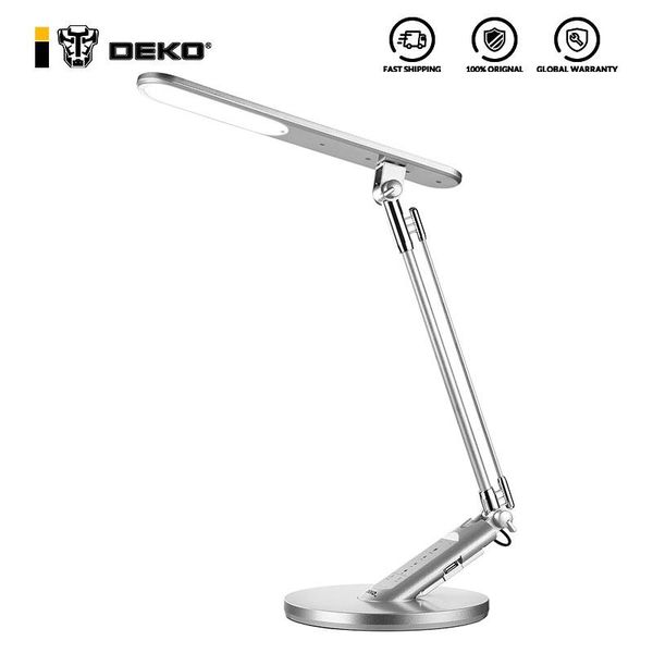 

deko desk lamp table light usb recharging port folding dimmable study reading light touch control adjustable brightness