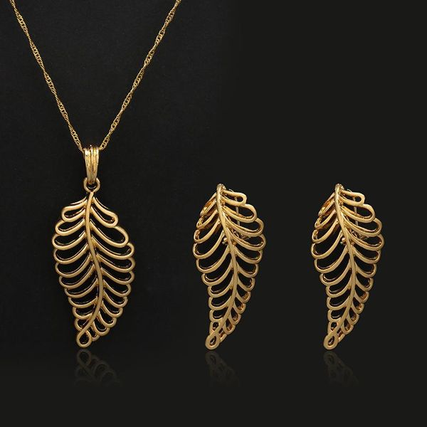 

earrings & necklace jewelry ethnic square sets pendant for women girls party wedding hollow out leaves, Silver