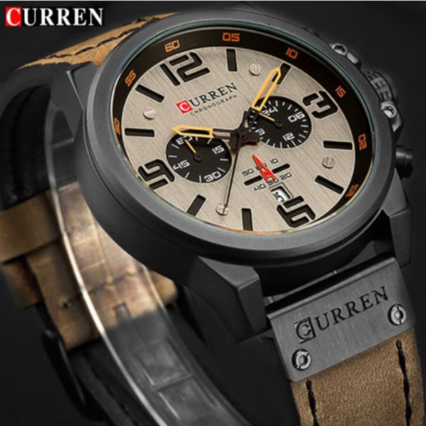 

new men watch curren brand luxury mens quartz wristwatches male leather military date sport watches relogio masculino