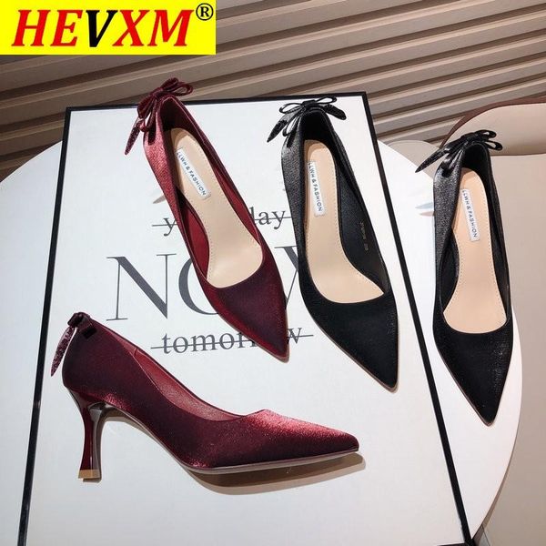 

2021 new spring and autumn high heels women's fashion shallow mouth metal pointed toe shoes stiletto red single shoes, Black
