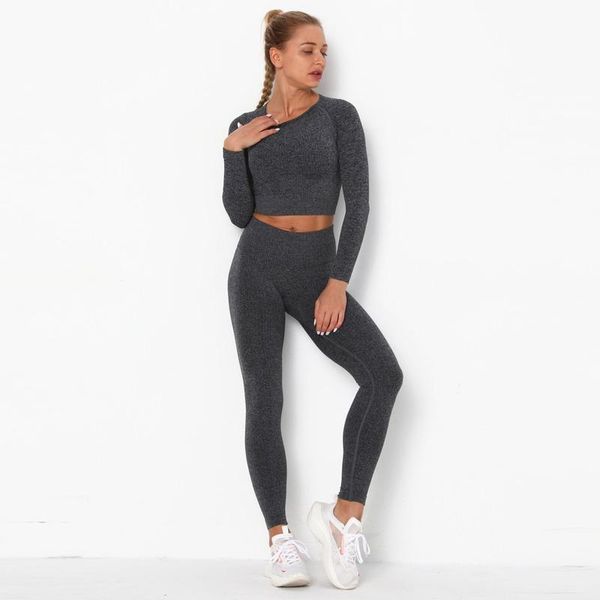 

knitting fitness set women sport clothes for workout long sleeve yoga leggings seamless outfit gym clothing womens woman suit, White;red