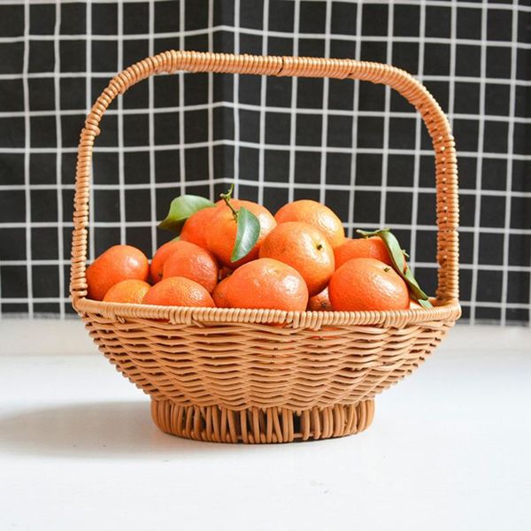 

storage baskets imitation rattan basket portable fruit decoration for home el picnic (small size)