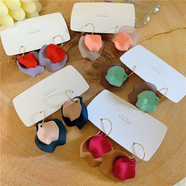 

hbp summer 2021 new fashion long sweet color contrast petals versatile holiday personalized earrings, Silver