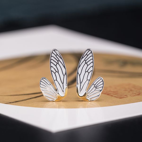 925 Silver Creative Design Cicala Wing Women 2021 Dragonfly Wings Fashion Jewelry Orecchini