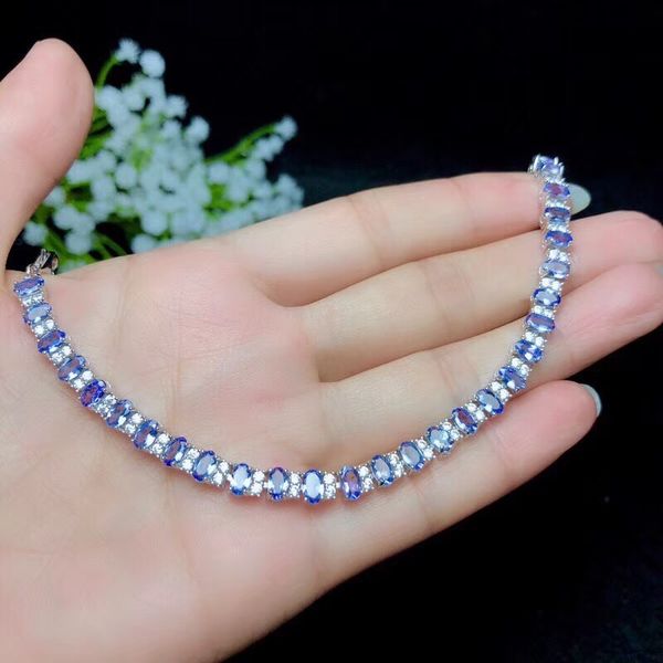 

natural tanzanite bracelet, classic style, 925 silver, simple to wear, beautiful effect, luxurious style lj201016