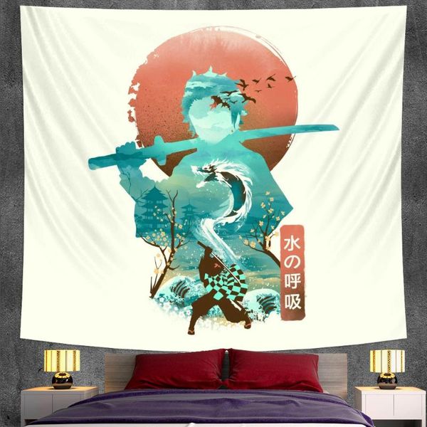 

tapestries japanese anime decoration tapestry wall bohemian hippie fantasy scene yoga mat sheet sofa blanket