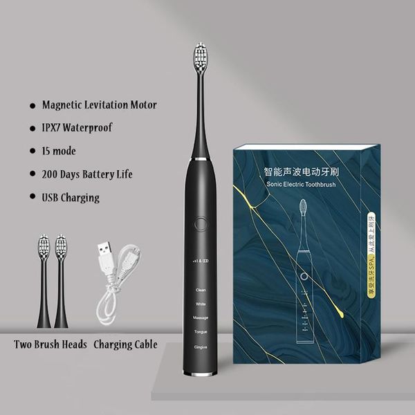 

smart electric toothbrush oral care 6 mode sonic long battery life vibration usb charge ipx7 soft dupont bristles