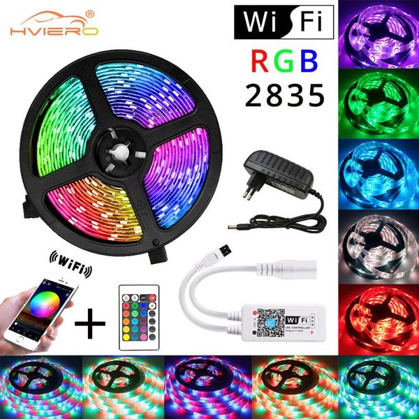 

strips wifi controller rgb led strip light smd 2835 5m waterproof tape dc12v ribbon diode home diy decoration lamp