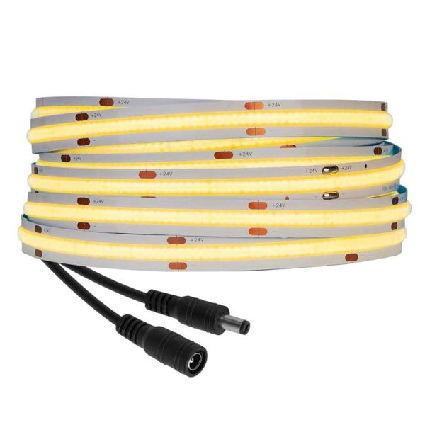 

480 leds fob led strip light cob high density fcob flexible led lights ra90 warm nature cool white linear dimmable 14w/m 12v 24v