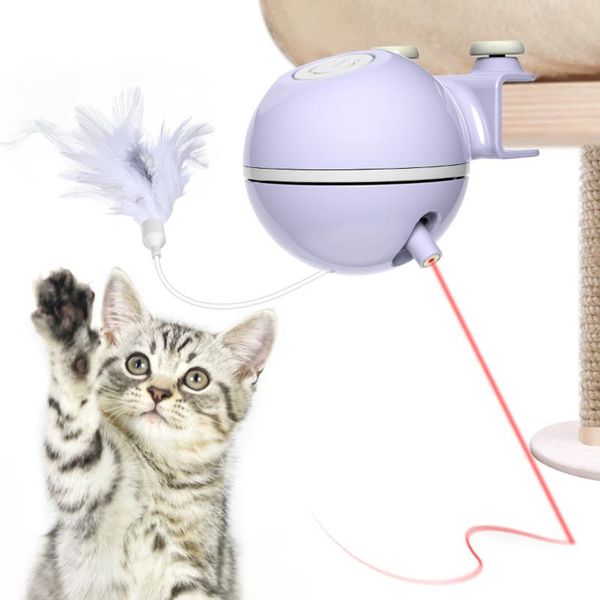 

cat toys dadypet electric automatic interactive toy 360° rotate usb rechargeable with led light for tree