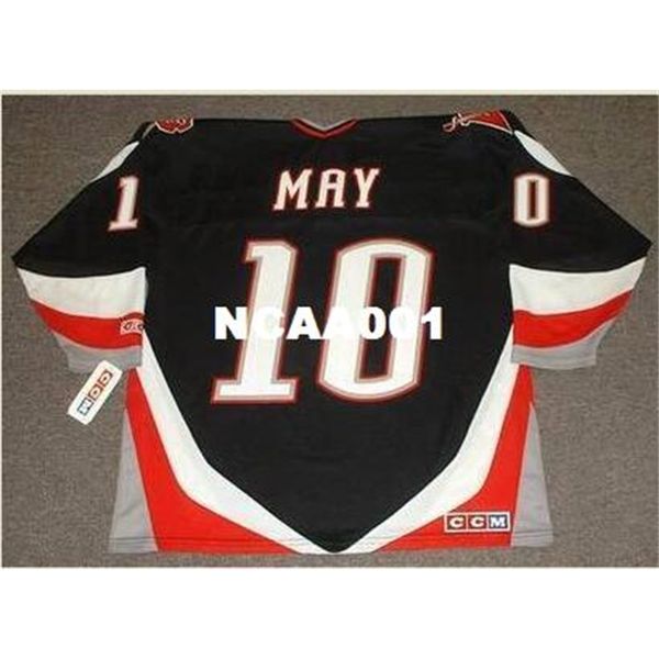 

001s #10 brad may buffalo sabres 1997 ccm hockey jersey or custom any name or number retro jersey, Black