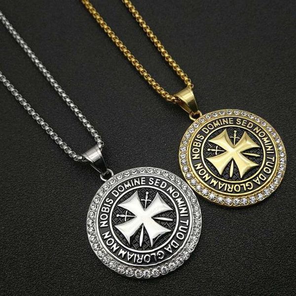 

pendant necklaces stainless steel knights templar necklace, Silver
